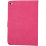 Voor iPad mini 4 ingedrukt bloemen vlinder patroon horizontale Flip PU lederen draagtas met magnetische Buckle & houder & Card Slots & Wallet(Magenta)