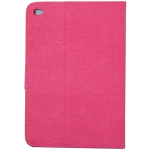 Voor iPad mini 4 ingedrukt bloemen vlinder patroon horizontale Flip PU lederen draagtas met magnetische Buckle & houder & Card Slots & Wallet(Magenta)