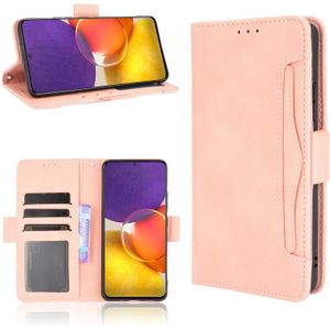 Voor Samsung Galaxy A82 5G / Quantum 2 5G Skin Feel Calf Patroon Horizontale Flip Lederen Hoesje met houder  Kaart Slots & Foto frame (Roze)