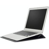 PU-leer Ultra-dunne Envelope Bag laptoptas voor MacBook Air / Pro 15 inch  met standfunctie(zwart)