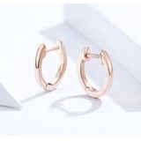 Eenvoudige oorbellen Sterling Silver S925 Oorschelpen  Kleur: Rose Gold