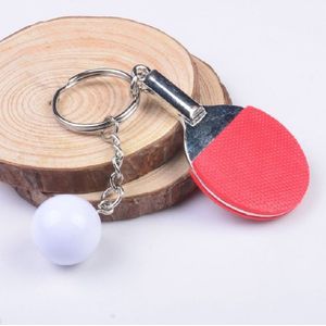 2 PC'S creatieve metalen tafel tennis sleutelhanger handgemaakte sieraden cadeau sport sleutelhanger  specificatie: 2  2.8  6.5 cm (rood)