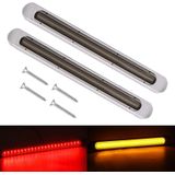 2 STUKS 72LED's Tweekleurig remlicht achterlicht (gerookte schaal rood licht + stromend geel licht)