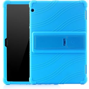 Voor Huawei MediaPad T5 Tablet PC Siliconen beschermhoes met onzichtbare beugel (Hemelsblauw)