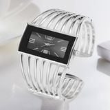 WAT2008 legering armband horloge creatieve rechthoekige wijzerplaat quartz horloge voor vrouwen (goud + wit)