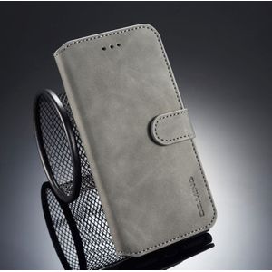 Dg. MING retro olie kant horizontale flip case voor iPhone 8 plus & 7 Plus  met houder & kaartsleuven & portemonnee (grijs)