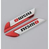 1 paar autoletters NISMO gepersonaliseerde decoratieve stickers van aluminiumlegering  afmetingen: 11 5 x 2 5 x 0 5 cm