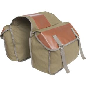 Outdoor Travel Opbergtas Mountain Bike Fiets Canvas Rugzak (Khaki)