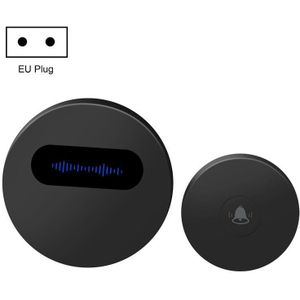 T10-1 1 voor 1 verlichting Self-Power Generation Draadloze intelligente deurbel (EU-stekker zwart)