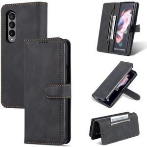 For Samsung Galaxy Z Fold3 5G AZNS Dream II Skin Feel PU+TPU Horizontal Flip PU Phone Case(Black)