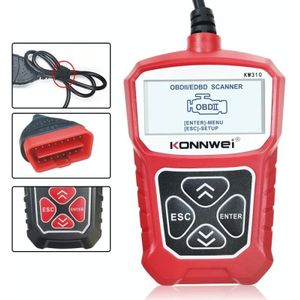 KONNWEI KW310 OBD Car Fault Detector Code Reader ELM327 OBD2 Scanner Diagnostic Tool(Rood)