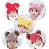 MZ8264 Cartoon Driedimensionale Franse Frietjes Duck Baby Skullcap Gebreid Dubbele Bal Wollen Hoed  Grootte: Vrije maat (Rood)