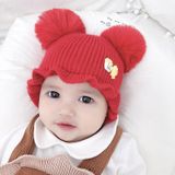 MZ8264 Cartoon Driedimensionale Franse Frietjes Duck Baby Skullcap Gebreid Dubbele Bal Wollen Hoed  Grootte: Vrije maat (Rood)