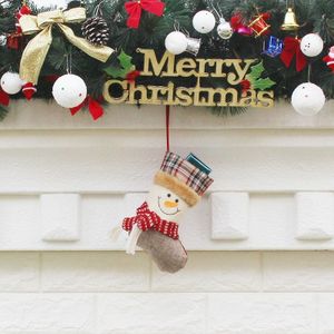 3 PCS Hang Ornament Kerstmis kousen aanwezig zakken  willekeurige stijl-levering