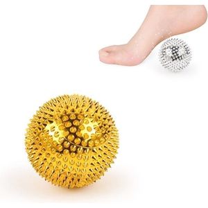 1 Pair Magnetic Massage Ball Relax Muscle Finger Plantar Pressure Massage Stab Ball  Size:4.7cm(Gold)