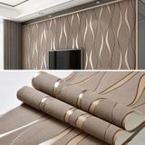 Eenvoudige 3D water rimpel niet-geweven behang huis decoratie muur sticker (donker bruin)