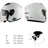 KUQIBAO Motorcycle Smart Bluetooth Zonwering Veiligheidshelm met dubbele lens  Maat: XXL (Glossy Black Phantom Fiber)