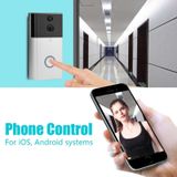 VESAFE VS-A4 HD 720P beveiligings camera Smart WiFi video deurbel intercom  ondersteuning TF-kaart & infrarood nachtzicht & bewegingsdetectie app voor IOS en Android (met ding dong/Chime) (zilver)