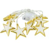 1.65m 10 Lights Batterij Model LED Star Moon Light String Eid Al-Adha Decoratieve Hanger (Ster-Warm Wit)