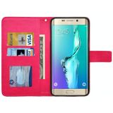 Samsung Galaxy S6 Edge+ horizontaal Litchi structuur PU leren Flip Hoesje met houder  magnetische sluiting en opbergruimte voor pinpassen & geld (hard roze)