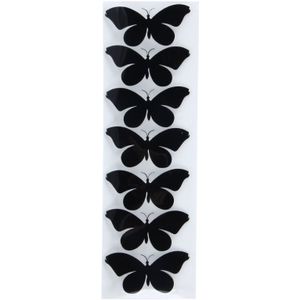 7 stuks vlinder vorm Plastic auto gratis Sticker(Black)