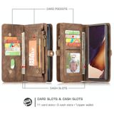 Voor Samsung Galaxy Note20 Ultra CaseMe-008 Afneembare Multifunctionele Horizontale Flip Lederen Case met kaartslot & houder & ritsportemonnee & fotoframe(bruin)