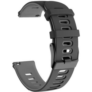 20mm Voor Huawei Watch GT2e 42mm / Samsung Galaxy Watch Active 2 Siliconen polsband (Zwart+Grijs)