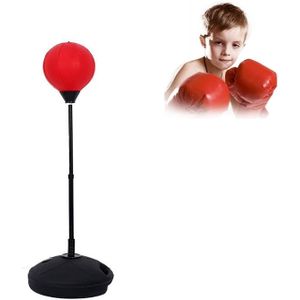 Kinderen basisversie hoogte verstelbaar verticaal PU leder vent bal boksen Speed Ball familie fitness apparatuur zonder handschoenen (rood)