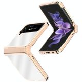 Voor Samsung Galaxy Z Flip4 Galvaniseren Spiegel Scharnier Telefoon Case (Rose Goud)