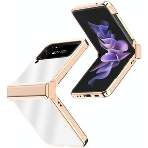 Voor Samsung Galaxy Z Flip4 Galvaniseren Spiegel Scharnier Telefoon Case (Rose Goud)