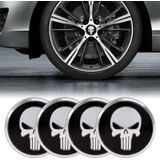 4-delige auto-Styling schedel patroon Wheel Hub decoratieve Sticker  Diameter: 5.8cm