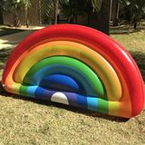 Opblaasbare Rainbow vormige drijvende Mat zwemmen Ring  opgeblazen grootte: 180 x 90cm