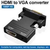 HDMI vrouw naar VGA Male met audio -adapter Computer Monitor TV Projector Converter