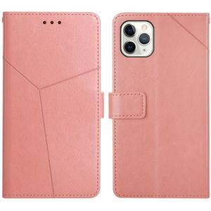 Y Stitching horizontale flip lederen telefoonhoesje met houder & kaart slots & portemonnee en fotolijst voor iPhone 12 pro max (rose goud)