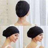 Vrouwen Earmuffs Geplooide Doek Badkap (Paars)