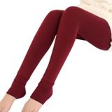 2 PCS herfst- en wintermodellen plus fluwelen dikke stepping base vrouwen slim afslanken warme broek  grootte: M (Rood)