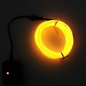 Flexibele LED licht EL Wire string strip touw Glow decor Neon Lamp USB controlle 3M energiebesparende masker glazen gloed lijn F277 (geel licht)