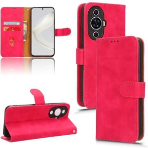 Voor Huawei nova 11 Skin Feel Magnetic Flip lederen telefoonhoes (roze rood)