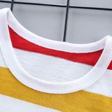 Zomer tweedelige baby bretels pak gestreepte korte mouwen zomer jurk (kleur: geel maat: 80)
