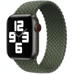 Nylon Single-turn Gevlochten horlogeband voor Apple Watch Series 6 & SE & 5 & 4 40mm / 3 & 2 & 1 38mm  Lengte:L 155mm(Olijfgroen)