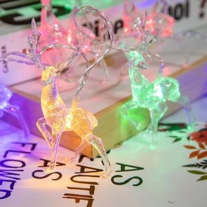 Kerst Elk String Lights Holiday Decoration  Spec: 1.5m 10 LED's Batterijvak (kleurrijk licht)