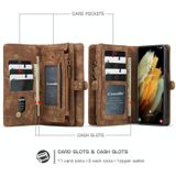 Voor Samsung Galaxy S30+ CaseMe Afneembare multifunctionele horizontale flip lederen hoes  met card slot & holder & Zipper Wallet & Photo Frame(Bruin)