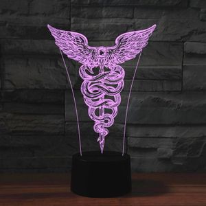 Zwarte basis creatieve 3D LED decoratieve nachtlampje  16 kleur afstandsbediening  patroon: scepter