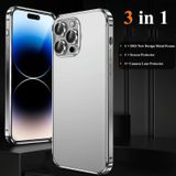 For iPhone 14 Pro 3 in 1 Ultra-thin Metal Frame + Lens + Film Phone Protection Set(Silver)