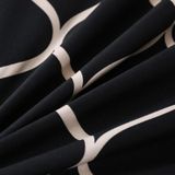 Luxe beddengoed zwart marmer patroon instellen geschuurd gedrukte quilt cover kussensloop  grootte: 200x200cm (Feather)
