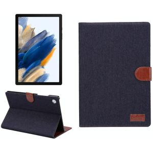 Voor Samsung Galaxy Tab A8 10.5 2021 X200 / X205 Denim Doek Lederen Smart Tablet Case (Zwart)