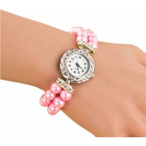 DENTON SIDPEGA vrouwen parel Quartz armband horloge (roze)
