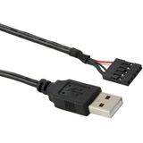5 Pin Moederbord vrouwtje aansluiting naar USB 2.0 mannetje Adapter kabel  Lengte: 50cm