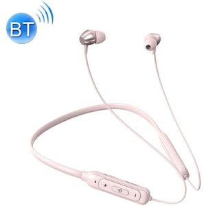 M61 Bluetooth 5.1 Business Sport magnetische metalen stereo nek-gemonteerde Bluetooth oortelefoon (roze)