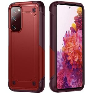 Voor Samsung Galaxy S20 / S20 FE 5G 2 in 1 Soft TPU Hard PC Phone Case (Rood Rose Rood)